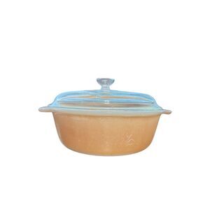 Fire King Anchor Hocking Peach Lustre 1.5QT‎ Casserole Dish with Lid Vintage
